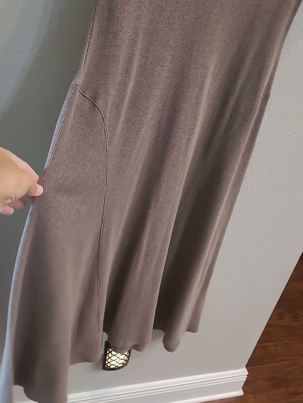 Lauren Ralph Lauren Black Label Taupe Short-Sleeve Midi Knit Dress Brown Small - Picture 6 of 9